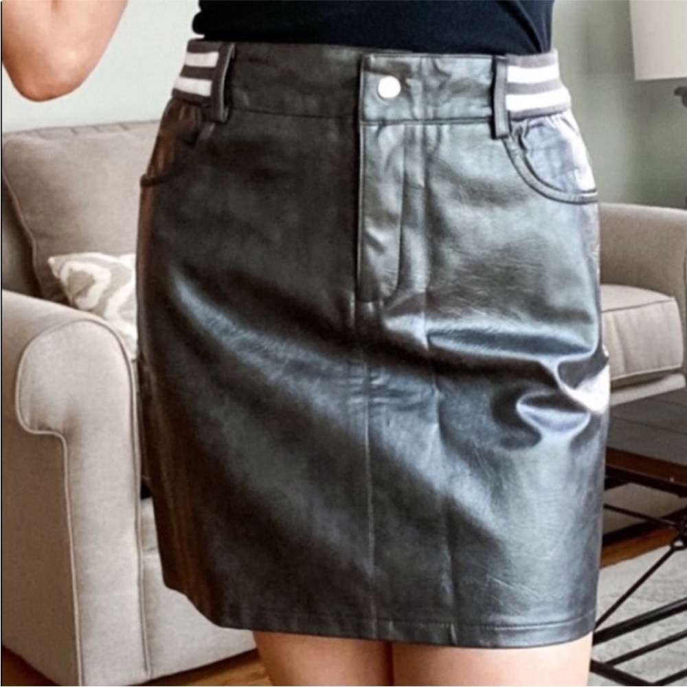 SEEK the Label Black Mini Faux Leather Mini Skirt.
Size M